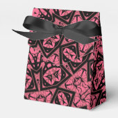 Roze en zwarte ornamenten sjaal patchwork sjaal bedankdoosjes (Voorkant Zijde)