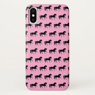 Roze en zwarte paardenkarf Case-Mate iPhone case