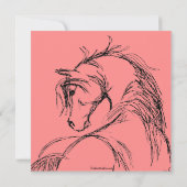 Roze en zwarte paarse schets Birthday Invite Kaart (Achterkant)