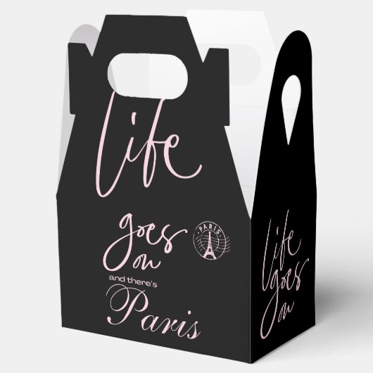Roze en zwarte parijs bedankdoosjes (Geopend)