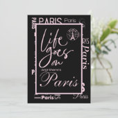 Roze en zwarte parijs die ze aankondigen aankondiging (Staand voorkant)