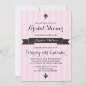 Roze en zwarte Parijse bruidsdouche uitnodiging (Voorkant)