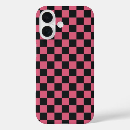 Roze en Zwarte Patronen Checkerboard Checker Case-Mate iPhone Case (Achterkant)