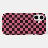 Roze en Zwarte Patronen Checkerboard Checker Case-Mate iPhone Case (Achterkant (horizontaal))