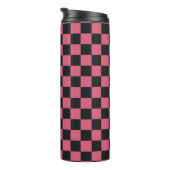 Roze en Zwarte Patronen Schachbrett Schaakbord Con Thermosbeker (Geroteerd rechts)