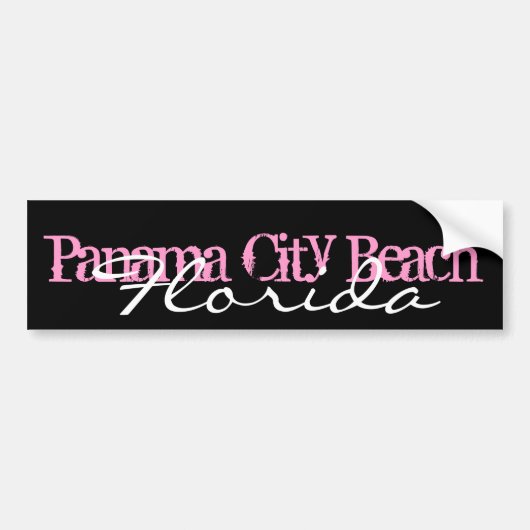 Roze en zwarte PCB Panama City Beach Florida Bumpersticker (Voorkant)
