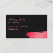 Roze en zwarte penseelopname visitekaartje (Achterkant)
