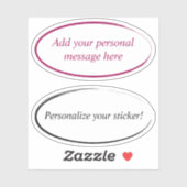 Roze en zwarte penseelstreek sticker (Vel)