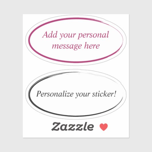 Roze en zwarte penseelstreek sticker (Vel)