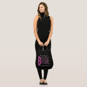 Roze en zwarte persoonlijke bride tote bag (Voorkant (model))