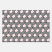 Roze en zwarte pickleball inpakvellen van 3 inpakpapier vel (Voorkant 2)