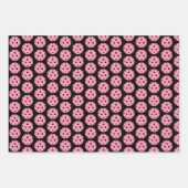 Roze en zwarte pickleball inpakvellen van 3 inpakpapier vel (Voorkant)