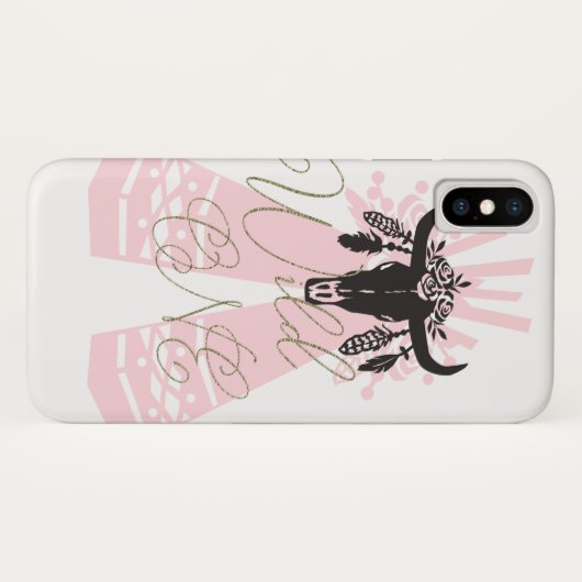 Roze en zwarte pijlen Boho Chic Wilde Case-Mate iPhone Case (Achterkant (horizontaal))