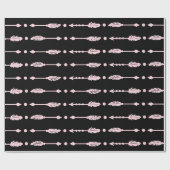 Roze en zwarte pijlen Wilde een meisje van de verj Cadeaupapier (Vlak)