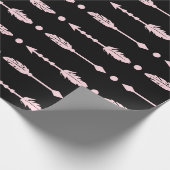 Roze en zwarte pijlen Wilde een meisje van de verj Cadeaupapier (Hoek)