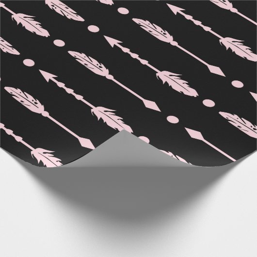 Roze en zwarte pijlen Wilde een meisje van de verj Cadeaupapier (Hoek)