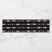 Roze en zwarte pijlen Wilde een meisje van de verj Waterfles Etiket (Enkel label)