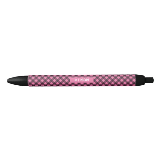 Roze en zwarte Plaid Halloween Pen (Voorkant)