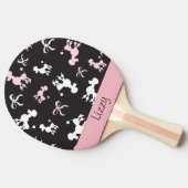 roze en zwarte poedels tafeltennisbatje (Zijkant)