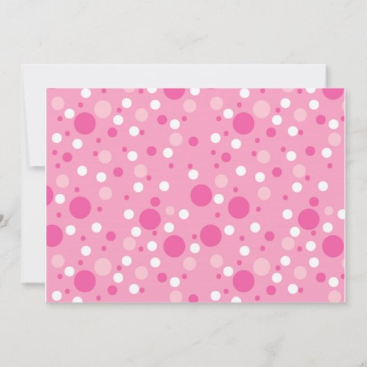 Roze en zwarte poka Dot Birthday Uitnodiging (Achterkant)