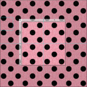 Roze en zwarte poka Dot Fabric Stof (Delen)