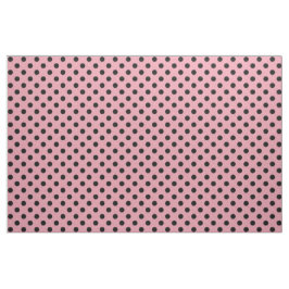 Roze en zwarte poka Dot Fabric Stof