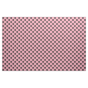 Roze en zwarte poka Dot Fabric Stof