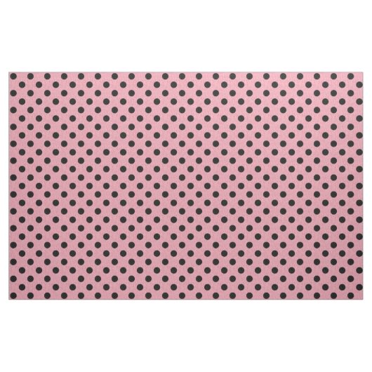 Roze en zwarte poka Dot Fabric Stof (Fat Quarter)