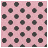 Roze en zwarte poka Dot Fabric Stof (Close Up)