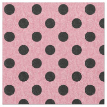 Roze en zwarte poka Dot Fabric