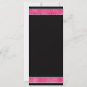 Roze en zwarte poka Dots Bat Mitzvah Uitnodiging (Achterkant)