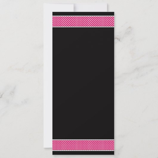 Roze en zwarte poka Dots Bat Mitzvah Uitnodiging (Achterkant)