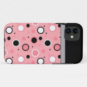 Roze en zwarte pokadop Case-Mate iPhone case (Achterkant (horizontaal))