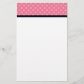 Roze en zwarte poladot Aangepaste schrijfbenodigdh Briefpapier (Voorkant)