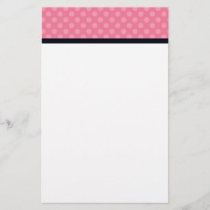 Roze en zwarte poladot Aangepaste schrijfbenodigdh Briefpapier
