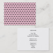 Roze en zwarte poladots Patroon. Spottig. Visitekaartje (Voorkant / Achterkant)