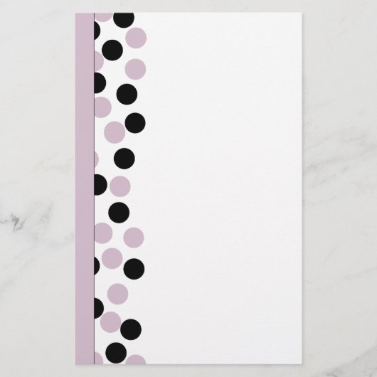 Roze en zwarte Polka Dot Briefpapier (Voorkant)