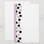 Roze en zwarte Polka Dot Briefpapier (Voorkant / Achterkant)