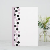 Roze en zwarte Polka Dot Briefpapier (Staand voorkant)