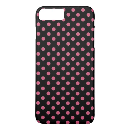 roze en zwarte polka-stippen Case-Mate iPhone case (Achterkant)