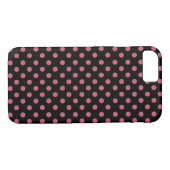 roze en zwarte polka-stippen Case-Mate iPhone case (Achterkant (Horizontaal))