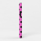 Roze en zwarte polka stippen Case-Mate iPhone case (Achterkant/rechts)