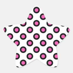 roze en zwarte polka stippen producten ster sticker