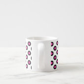 roze en zwarte polka stipproducten espresso kop (Achterkant)