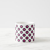 roze en zwarte polka stipproducten espresso kop (Voorkant)