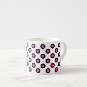 roze en zwarte polka stipproducten espresso kop