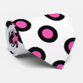 roze en zwarte polka stipproducten stropdas (Opgerold)