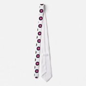 roze en zwarte polka stipproducten stropdas (Achterkant)