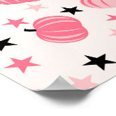 Roze en zwarte pompoen met sterren Halloween & Her Poster (Hoek)