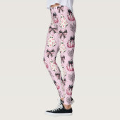 Roze en zwarte pompoenen, spoken Halloween Legging (Links)